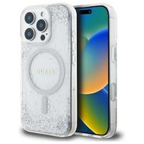 Guess MagSafe dėklas iPhone 16 Pro – sidabrinis