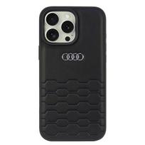 Audi Synthetic Leather dėklas iPhone 16 Pro Max – juodas