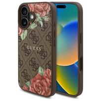 Guess MagSafe dėklas iPhone 16 6,1" – rudas, gėlės