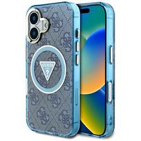 Guess MagSafe dėklas iPhone 16 – mėlynas (4G Glitter)