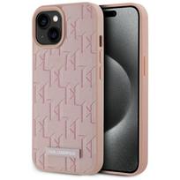 Karl Lagerfeld odinis MagSafe dėklas iPhone 15 – rožinis