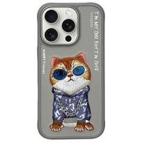 Nimmy Glasses Cool Cat dėklas iPhone 16 Pro Max – pilkas