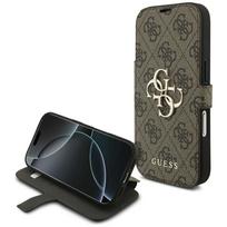 Guess Book 4G Metal Logo dėklas iPhone 17 Pro – rudas