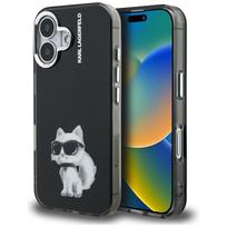 Karl Lagerfeld IML Aquarelle Choupette dėklas iPhone 16 – juodas