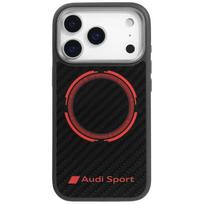 Audi RSQ Carbon Fiber Sport Red Circle MagSafe Dėklas, skirtas iPhone 17 Pro – juodas
