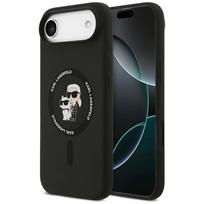 Karl Lagerfeld silikoninis Karl&Choupette žiedas MagSafe Dėklas, skirtas iPhone 17 Air - Black