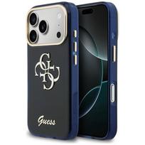 Guess IML 4G Script Metalinis dėklas, skirtas iPhone 17 Pro Max - blue
