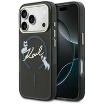 Karl Lagerfeld IML Choupettes Karl Script logotipas MagSafe Dėklas, skirtas iPhone 17 Pro - juodas