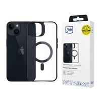 3mk Satin Armor MagCase su MagSafe, skirtas iPhone 13/14 – skaidrus su juodu rėmeliu