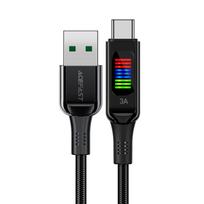 Acefast C7-04 USB-A USB-C 60W 1.2m laidas su ekranu - juodas