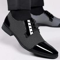 Vyriški suknelės batai vyrams Oxfords PU odiniai batai suvarstomi formalūs juodi odiniai vestuviniai batai 39 pilka