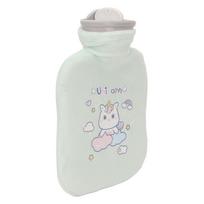 500ml Hot Water Bottle Bag Thicken Pain Reduction Hot Cold Compress Portable Hot Water Bed Warmer žalia