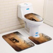 3D dramblio vonios tualeto trijų dalių grindų kilimėlis durų kilimėlis vonios kilimas three-piece set 45 * 75cm
