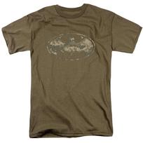 Batman Army Camo Shield Mens T Shirt Safari Green 3XL
