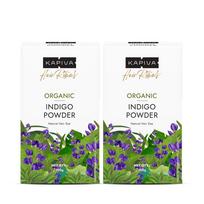 Kapiva Indigo Powder for Black Hair 100g Pack of 2 | 100% Natural Organic Herbal Hair Colorant | Chemical-Free Ayurvedic Hair Coloring