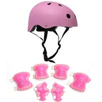Children Cycling Protection Kneepads Safety Protection with Helmet Roller Skating Protector Breathable 7 in 1 Sports Accessories rožinė