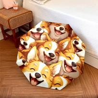 1 PC Automatic Folding Umbrella - Happy Corgis Pattern, Portable & Foldable Design with 8 Ribs, Christmas Birthday Gifts įvairiaspalvis