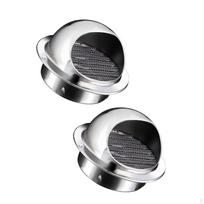 2 vnt. Lauko apvalūs ventiliacijos dangteliai su apsauga nuo lietaus ir tinkleliu For 120mm Pipe