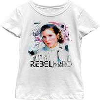 Star Wars Girl's Princess Leia Rebel Hero 80's Vibe T-Shirt - White - X Large S balta