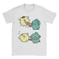 Miniso Hangyodon with Pom Pom Purin Eat Pizza Novelty TShirts Cotton Tee Shirt for Unisex Y2K Funny Short Sleeve Tees S