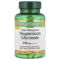 Nature's Bounty, Glycine Magnesium, High Absorption, 120 Capsules (120mg per capsule)