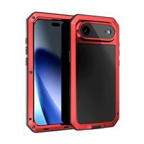 Skirta IPhone 17 Air 17Pro 17ProMax Aliuminio Metalinis Bakas Dėklas Sunkus Smūgiams Atsparus Tvirtas Šarvas Dulkių Dangtelis Gorilla Glass aluminum&iPhone Air raudona