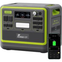 FOSSIBOT F2400 Nešiojama elektrinė stotelė, LiFePO4 baterija Saulės elektrinis generatorius, 2048Wh 2400W Energijos stotis žalia
