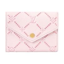 Louis Vuitton Victorine Embroidered Detail Design Logo Leather Wallet Women wallet Pink M29476 Gift Set(Basic Set+Box+Shopping Bag)