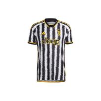 Adidas Juventus 23/24 Namų marškinėliai Raidžių spaudinys Dryžuotas mozaika Sportiniai trumparankoviai Vyrams Juodi HR8248 S
