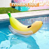 Pripučiama banano formos valtis baseino plūdurė, PVC plaustas suaugusiems ir vaikams, vandens pramogų plaukimo ratas, paplūdimio vakarėlio vandens žaislas 135*58*50cm geltona