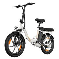ZAZAWORK C16 Sulankstomas elektrinis dviratis 250W variklis 20 colių storos padangos 120 kg apkrova Miesto kelionėms E-bike su priekaba balta