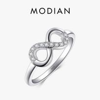 Modian Fashion Mobius Design Jewelry 925 Sterling Silver Ring With Clear Cubic Zirconia Classic Wedding For Women 5 sidabras