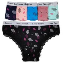 Woman Underwear Cotton Print Low Rise Briefs Ladies Knickers Panties Lingerie Intimates for Women 6 PCS/Lot M