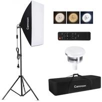 „Camnoon Studio Photography Light“ rinkinys „Softbox“ apšvietimo rinkinys su 85 W 3000K-6000K dviejų spalvų temperatūra EU Plug juoda