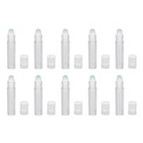 10 vnt. 7 ml rutulinis buteliukas, plastikinis, kelioninis, nešiojamas, tuščias, daugkartinio naudojimo, kvepalams, eteriniams aliejams