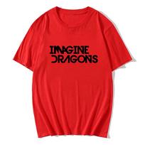 Imagine-Dragons Loom World Tour T-shirt Letter Graphic Printing Tee-shirt Streetwear Hip Hop Men Women Cotton Tshirts Harajuku S