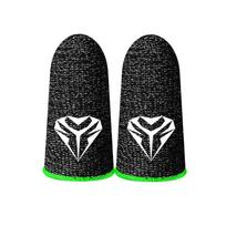 1 Pair Gaming Finger Sleeve Thumb Gloves Touch Screen Finger Cots Sweatproof Protector for PUBG Mobile Game žalia