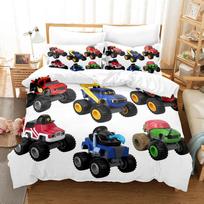 3D spausdinys Blaze ir Monster Machines patalynės komplektas Animacinis antklodės užvalkalas Dvigulis Vieno dydžio Pilnas Karalienės Karališkas Suaugusių Vaikų Patalynė Antklodės užvalkalas EU Single(135*200cm)3pcs