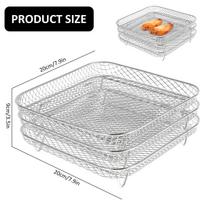 Air Fryer Baking Rack Dehydrator Racks Square/Round Oven Grill Racks Airfryer Basket Tray Accessories for Cosori,Ninjia,Philips