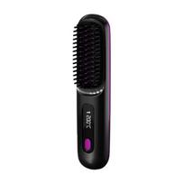 Cordless Hair Straightener Brush 3 Temperature LCD Display Hair Straightening Comb USB Rechargeable Fast Heating Electric Hot Brush juoda