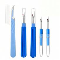 5PCS Sewing Seam Ripper Kit Blue Sewing Stitch Thread Unpicker Cutter Remover for Sewing Crafting Needlework Embroidery Tool