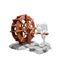 Skeleton Aquarium Decoration, Air Driven Dynamic Skeleton with Rotating Water Wheel, Animated Skeleton Fish Tank Ornament for Aquarium balta