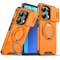 Luxury Armor Phone Case For Xiaomi Poco C85 C75 C71 M6 F7 X7 X6 Pro 5G Magnetic Bracket Holder Lens Protection Shockproof Cover Poco C75 oranžinė