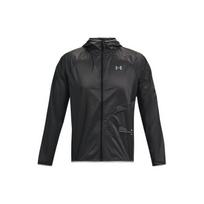 Under Armour Qualifier Storm sulankstomas kvėpuojantis audinio bėgimo švarkas su gobtuvu vyrams Juodas 1326597-010 S