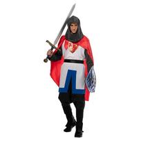 Vyriški Viduramžių Romos kryžiuočių kario kostiumai Europos riterio Šv. Jurgio Helovino Cosplay puošni suknelė M