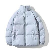 JAV dydžio žieminės striukės Vyriški Parkai Storas šiltas paltas Vyriška striukė Vienspalvė Parka Moteriška mada Nauja Gatvės apranga US S šviesiai mėlyna spalva
