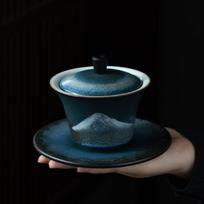 Keramikinis gaiwan rankomis dažytas kalnų porcelianas 140ml Ceramic gaiwan