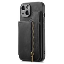 Užtrauktuku Kortelių Lizdai Piniginė Odinis Dėklas iPhone 16 Pro Max 15 14 Plus 13 12 11 XS XR Se2022 Kišenė Magnetinis Dvigubo Užsegimo Dangtelis For iPhone 15ProMax juoda