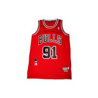 Adidas NBA Rodman Bulls išvykos 91 marškinėliai Vintažiniai Siuvinėti Apvalia kaklo be rankovių Krepšinio liemenė Unisex marškinėliai M96485 S