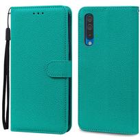 A50 dėklas Samsung Galaxy A50 dėklui Odinis atverčiamas piniginės dėklas Samsung A50 dėklui A 50 A505 A505F Minkštas silikoninis dangtelis Fundas For Samsung A50 žalsvai mėlyna